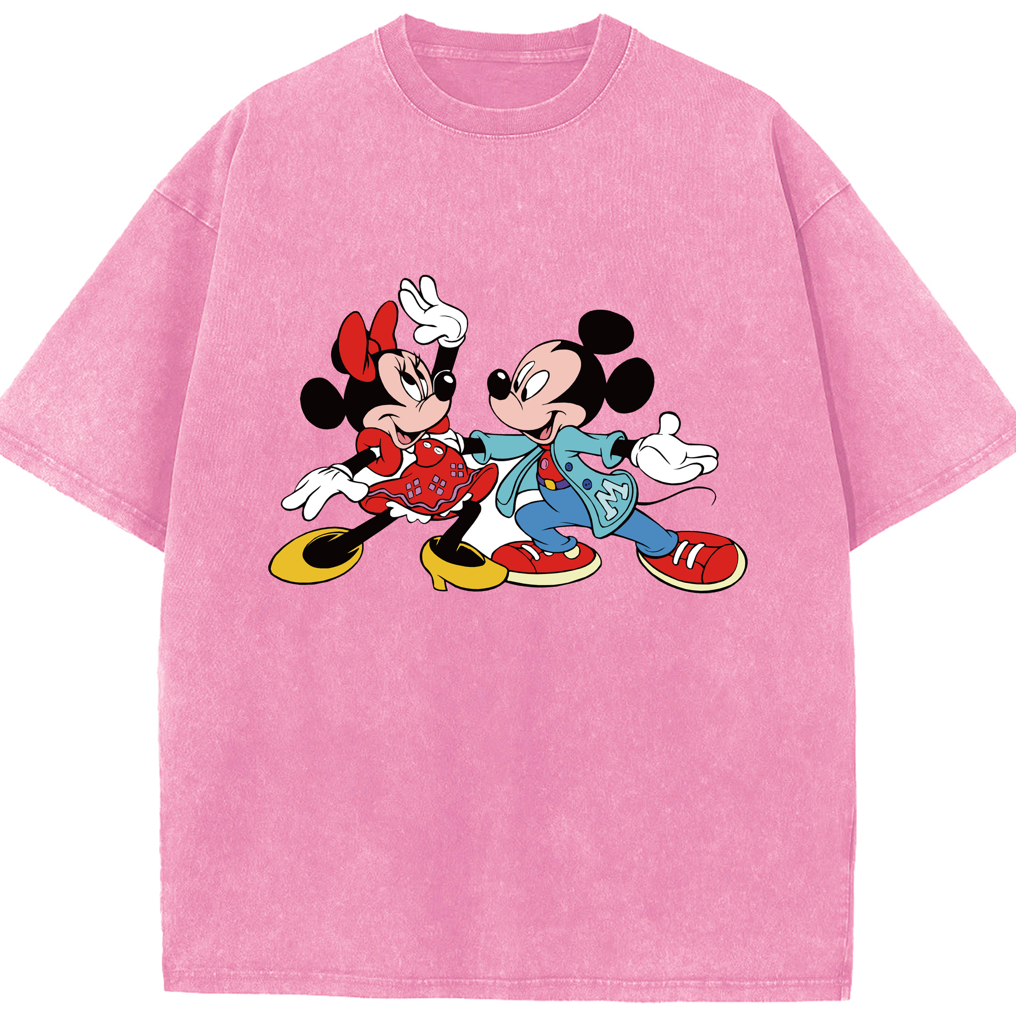 （画像用） ミッキーマウス Mickey Mouse 綿100% ヴィンテージ風 半袖Tシャツ（フロントプリント）